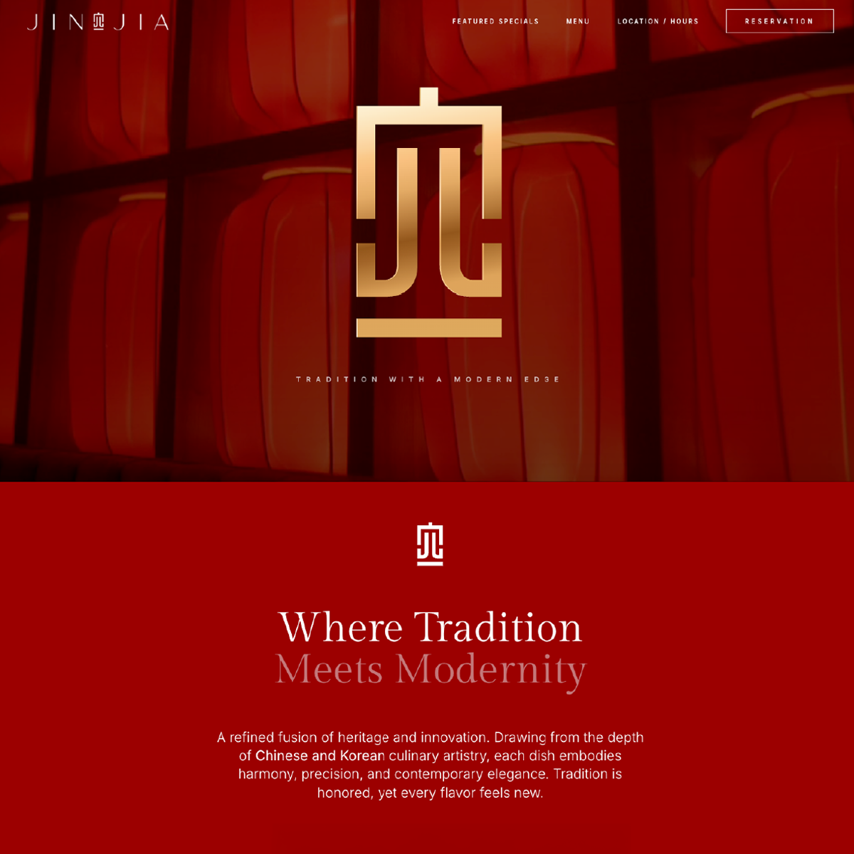 JINJIA Restaurant Website